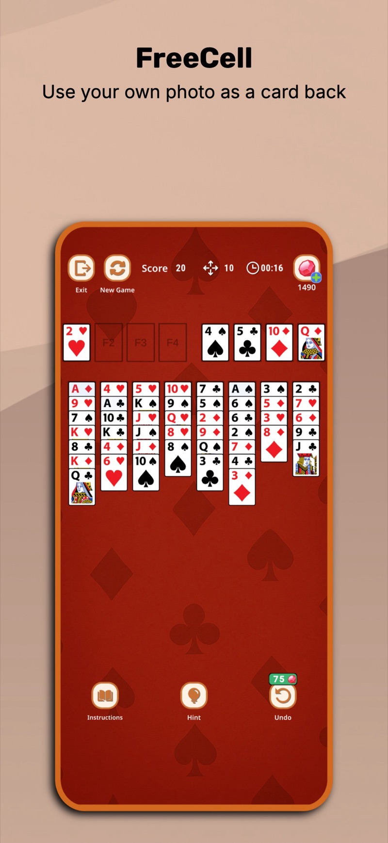 FreeCell solitaire in Solitaire Suite